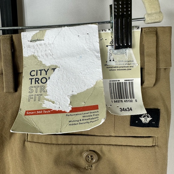 NWT Dockers Men's City Tech Trouser Straight Fit Smart 360 Tech Pants 34x34 - Picture 5 of 12